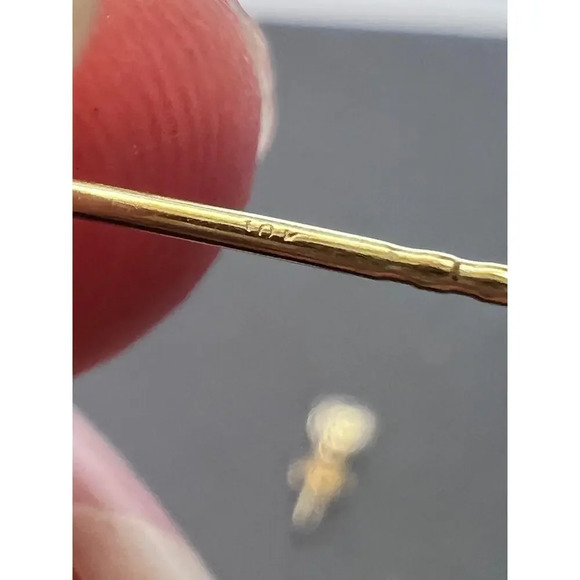 10k yellow gold .40 ctw moissanite stud earrings - Picture 2 of 12